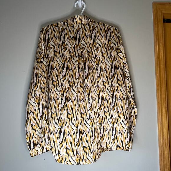 NWT! Boohoo Brown / Pink / Black Animal Print Blouse Size 8 - Picture 15 of 16